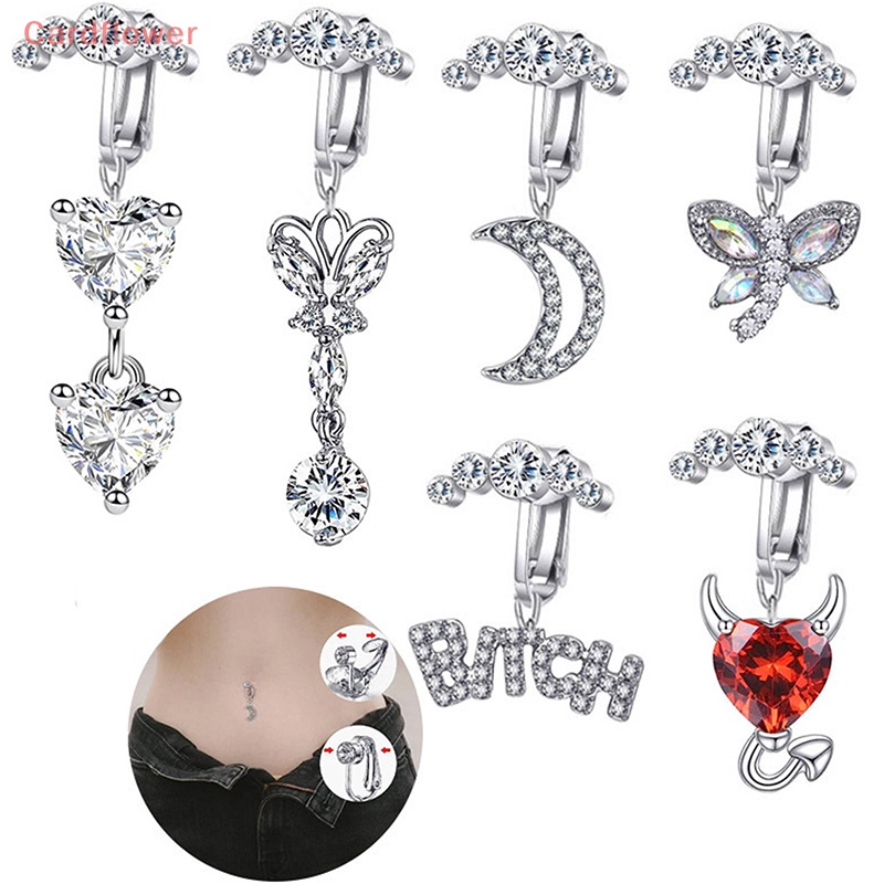 1 Khuyên Rốn Hình Trái Tim / Bướm Đính Đá Quyến Rũ Mới