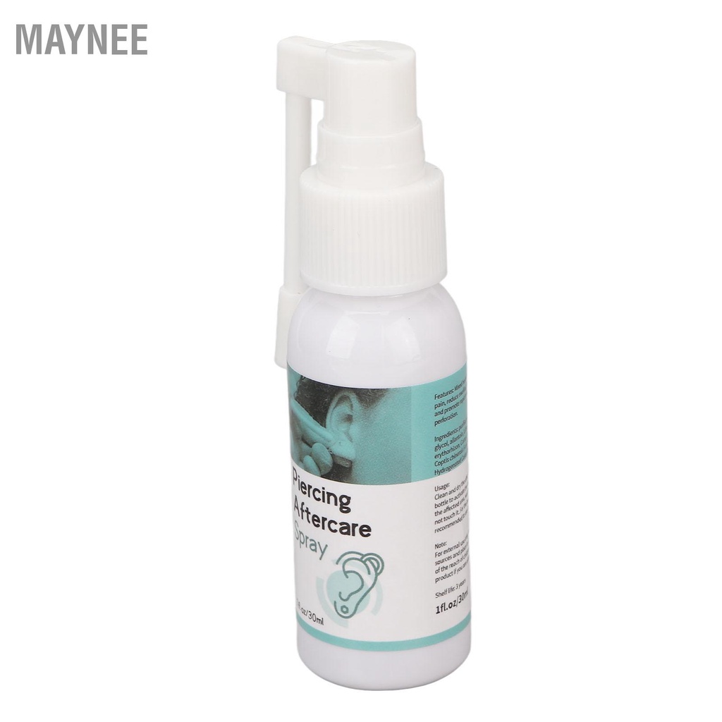 Maynee 2 cái 30ml Xịt chăm sóc sau xỏ khuyên Giảm sưng Loại bỏ mùi hôi Dung dịch làm sạch lỗ tai snowa