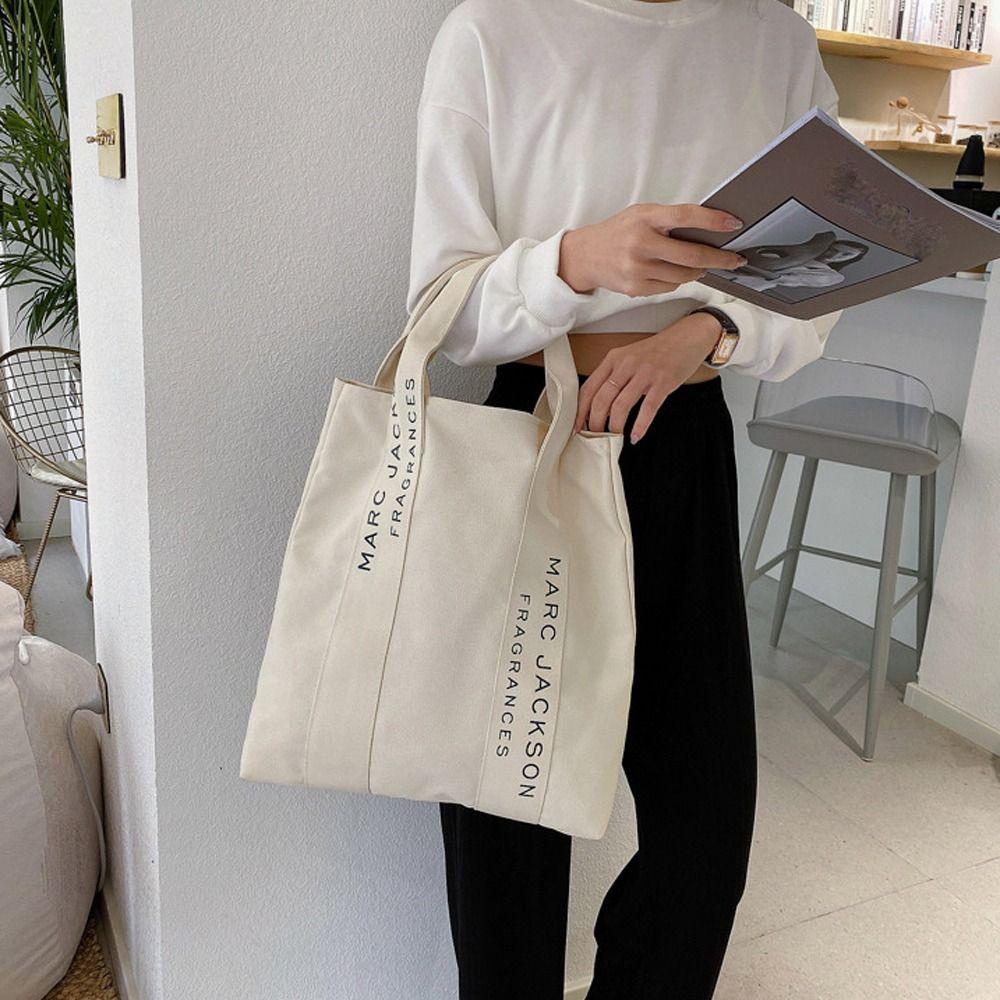 Túi Xách Canvas Sức Chứa Lớn In Chữ Thời Trang Cho Nữ