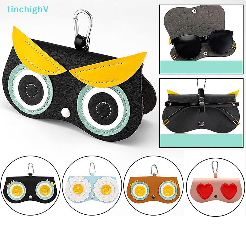 Hộp Đựng Mắt Kính Cận Thị Bằng Da PU In Họa Tiết Động Vật Hoạt Hình Dễ Thương Cho Nữ