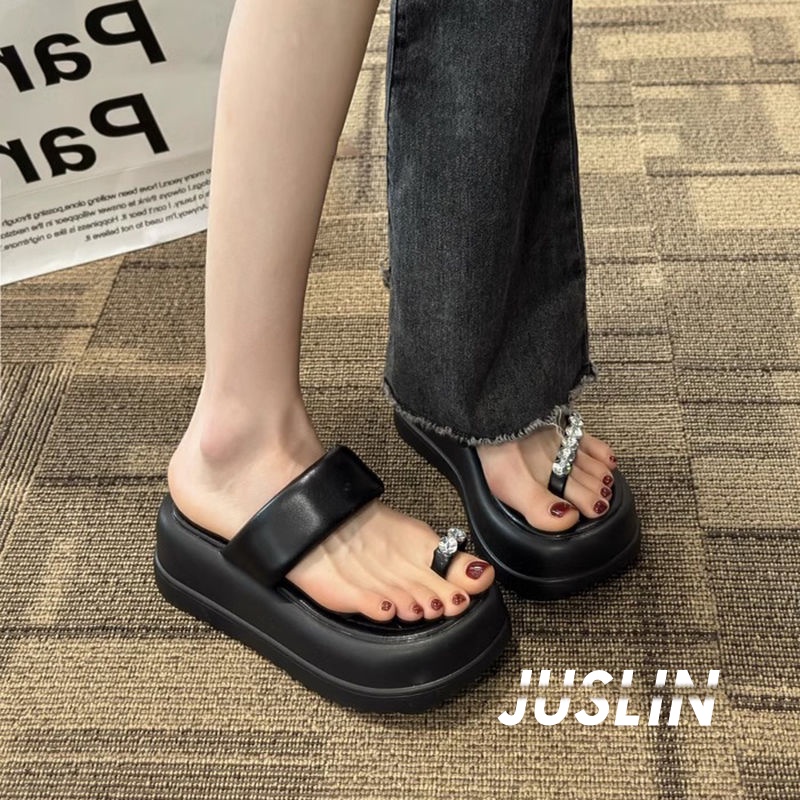 JUSLIN dép dép nữ sandal nữ dép bánh mì nữ dép bánh mì nữ 2023 NEW 062902