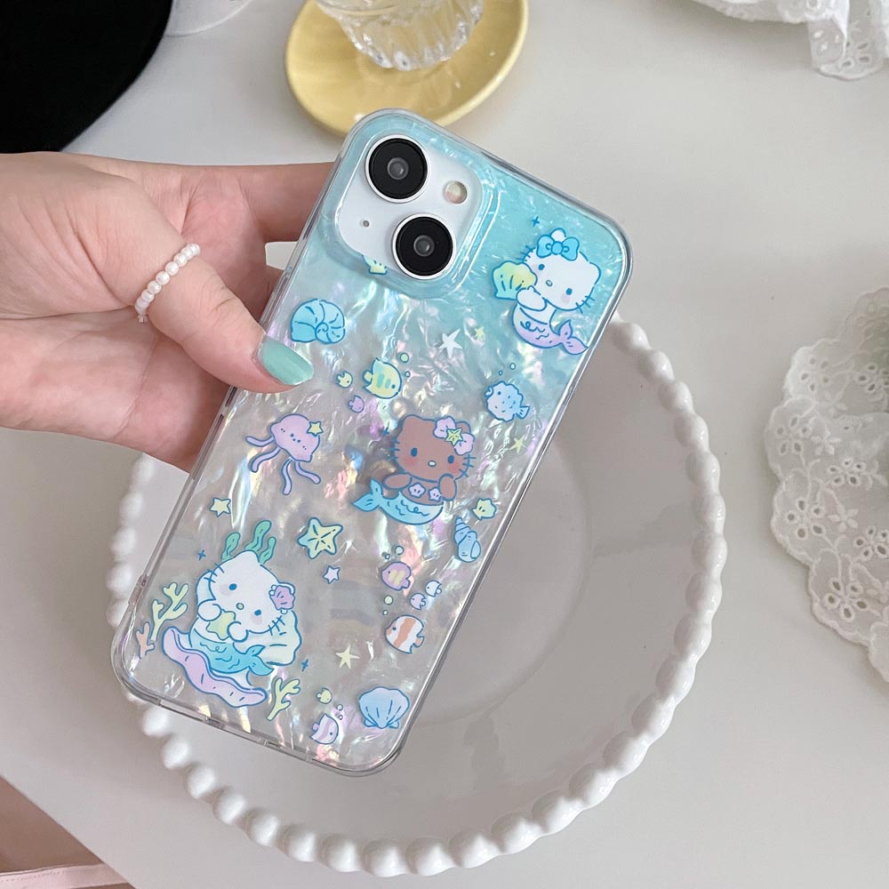 Ốp Điện Thoại Cứng Họa Tiết Nàng Tiên Cá Cho IPhone 11 12 12Pro 12ProMax 13 13Pro 13ProMax 14 14Pro 14ProMax