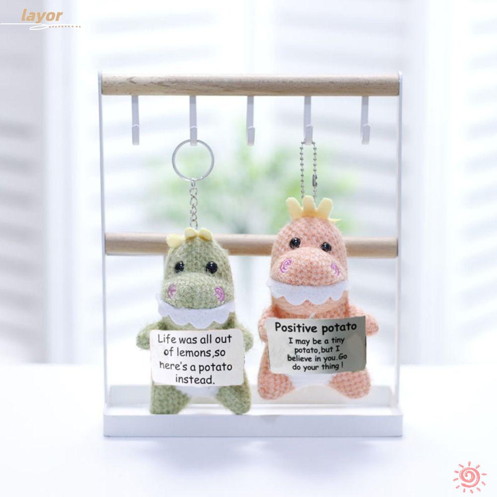 LAY Móc Khóa Hình Khủng Long Tích Cực Mini Sáng Tạo Vui Nhộn Trang Trí Túi Xách Cho Học Sinh