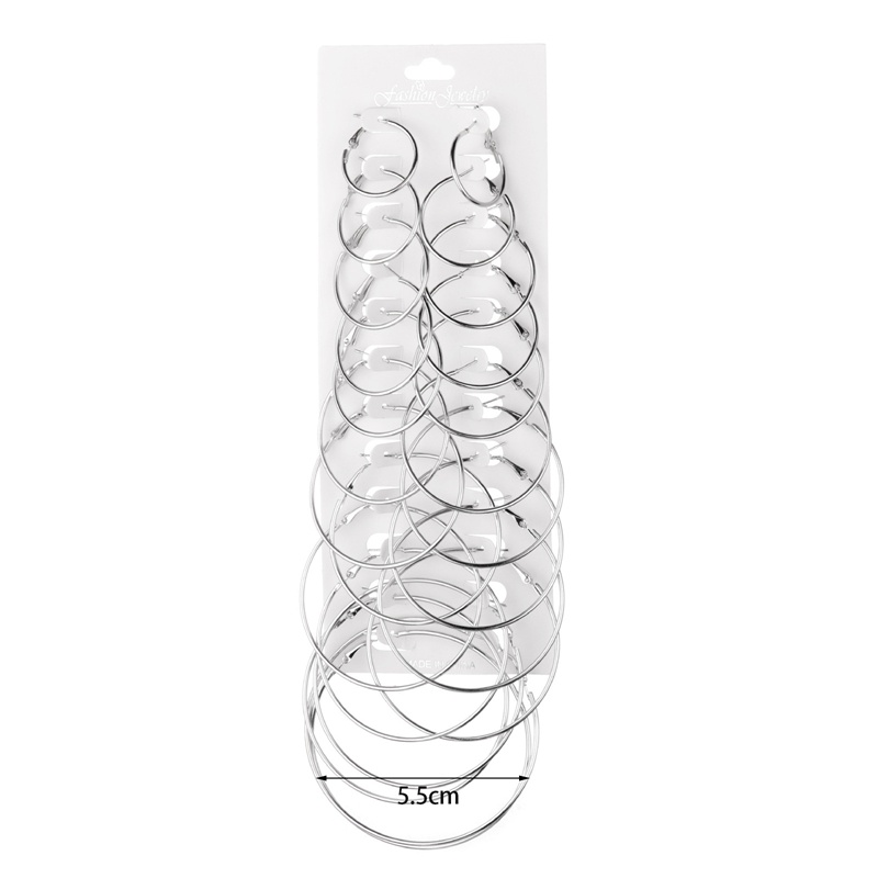 Set 12 Đôi Bông Tai Khoen Tròn Thời Trang Cho Nữ