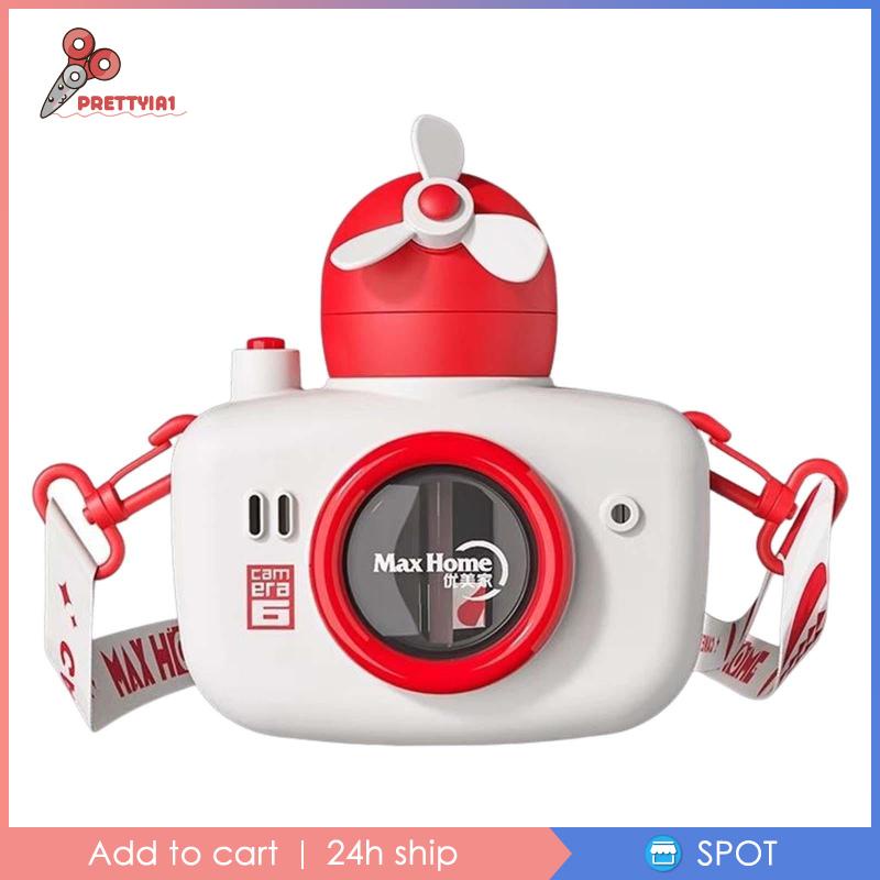 Bình Nước Hình Máy Ảnh Dung Tích 550ml Có Ống Hút Và Dây Đeo Cho Bé