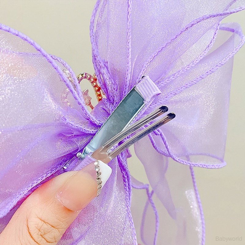 Kẹp Tóc Hình Vương Miện Phối Lưới Xinh Xắn Cho Bé Gái