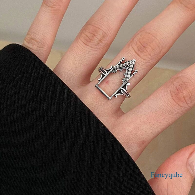 Ygt Nhẫn Hở Hình Lâu Đài Trái Tim Đính Đá Zircon Màu Bạc Thời Trang Cho Nữ