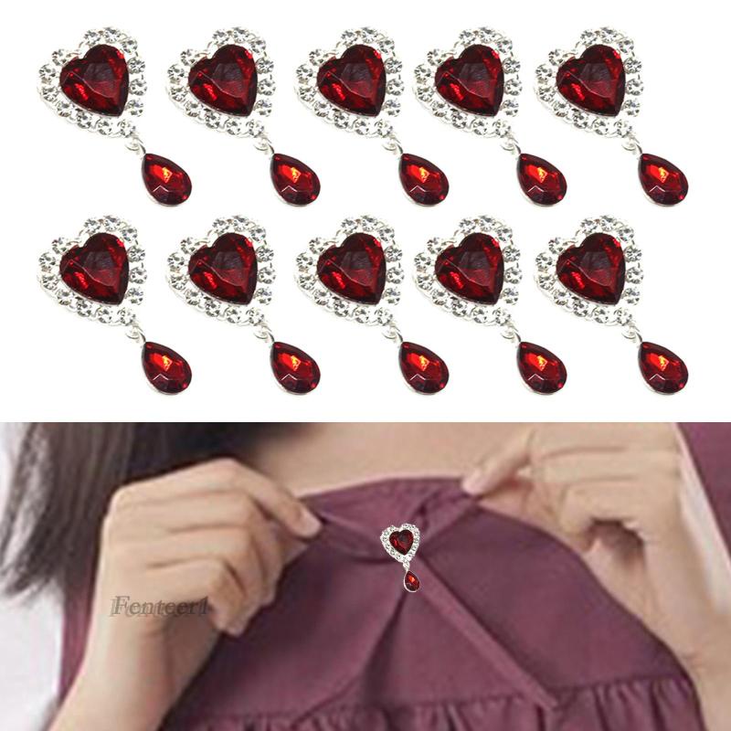 Bộ 10 Nút Trái Tim Đính Đá Trang Trí Túi Xách