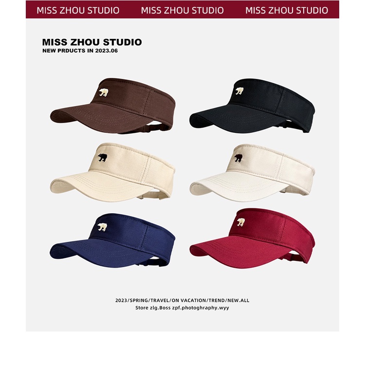 Mũ Lưỡi Trai Thêu Hình Gấu Bắc Cực Phong Cách Hàn Quốc Thời Trang Mùa Hè Cho Nữ