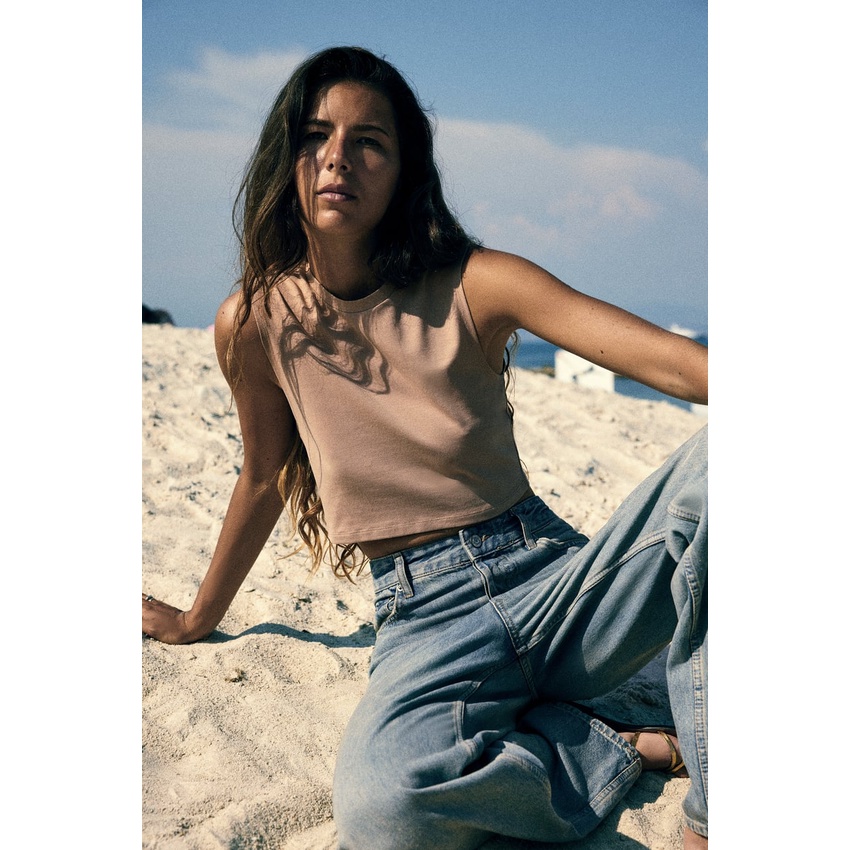 Áo ba lỗ basic croptop Zara chính hãng