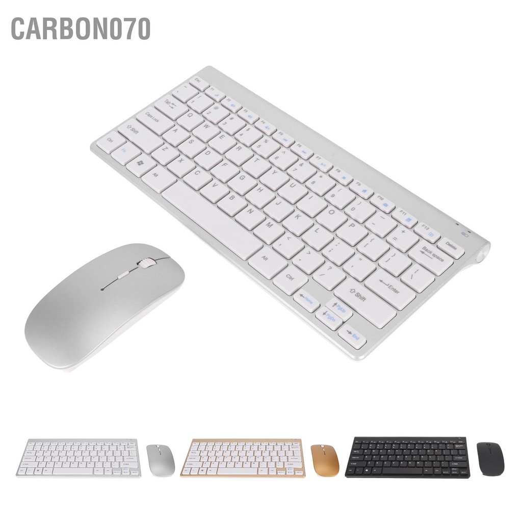 Carbon070 Bộ Chuột Bàn Phím Không Dây Thông Minh Đèn LED Im Lặng Chống Nước Tiết Kiệm Điện Nhỏ Gọn Cho Văn Phòng