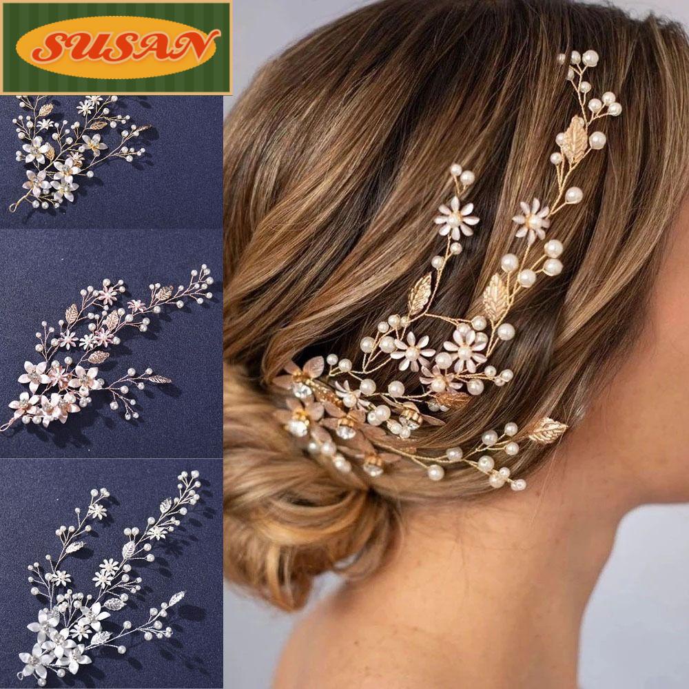 SUSANS Băng Đô Hoa Cài Tóc Thời Trang Cho Cô Dâu