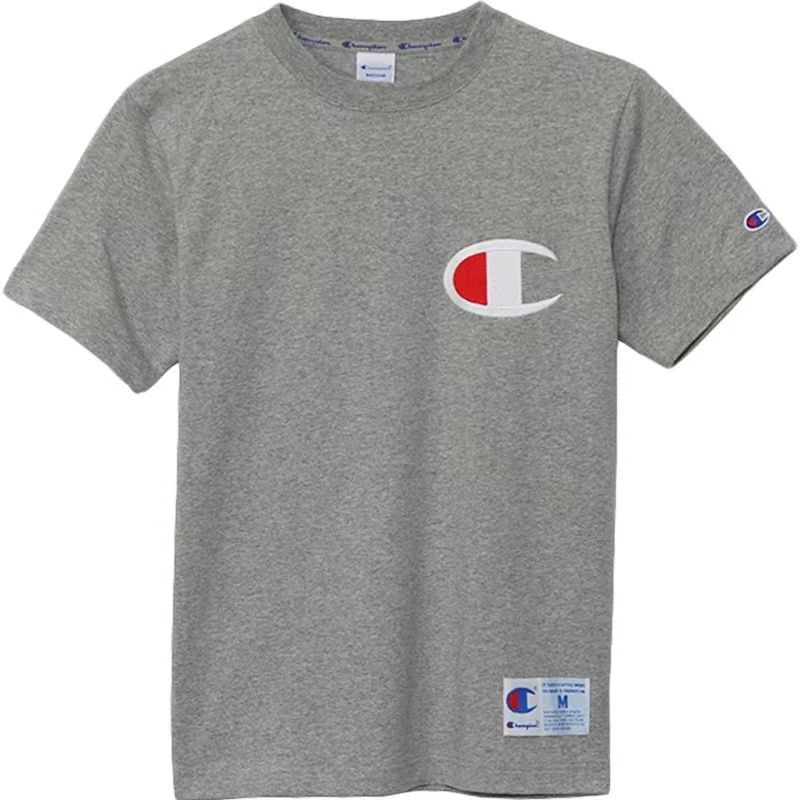 Áo Thun cotton Cổ Tròn Tay Ngắn Thêu Chữ Champion Thời Trang Mùa Hè 2023 Mới