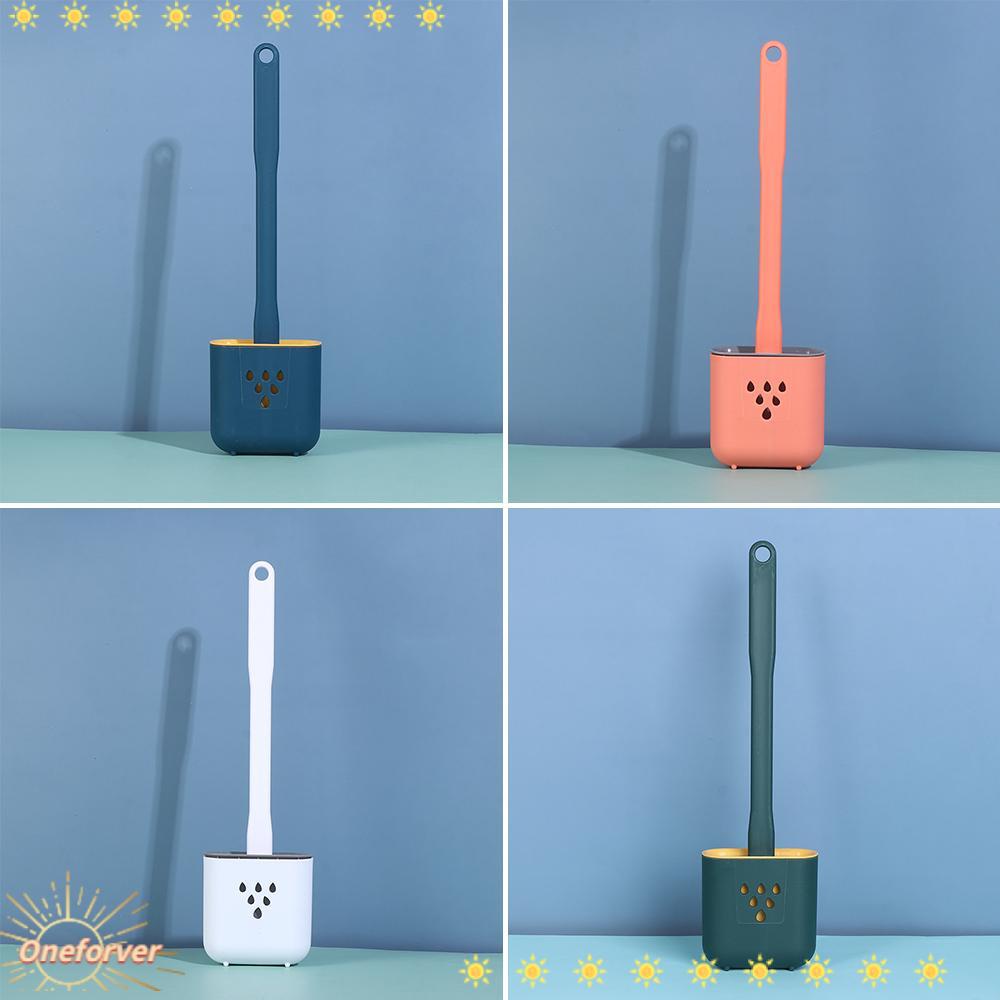 Bàn Chải Vệ Sinh Toilet Cán Dài Bằng Silicone Kèm Nắp Đậy Tiện Lợi