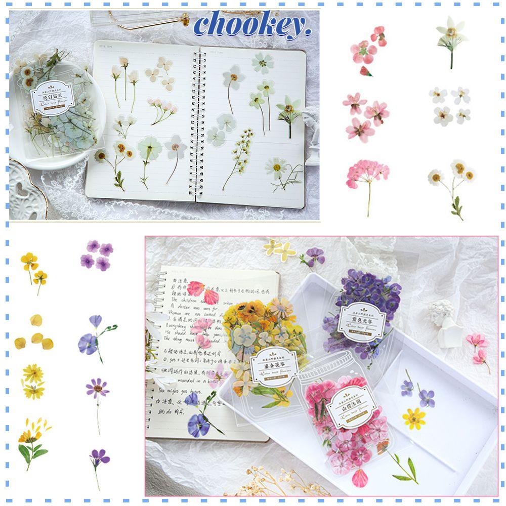 CHOOKEY Bộ 40 Sticker Dán Trang Trí Sổ Tay Hình Hoa Lá Phong Cách Vintage
