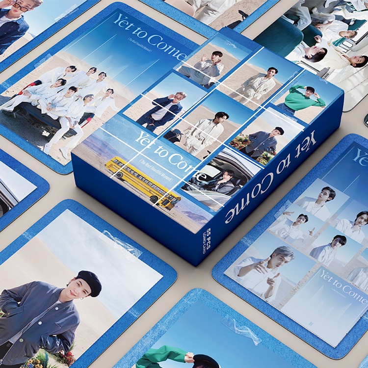 Hộp 55 Thẻ kỷ niệm BTS Yet to Come album mới Thẻ LOMO 55 bộ sưu tập thẻ sao vàng