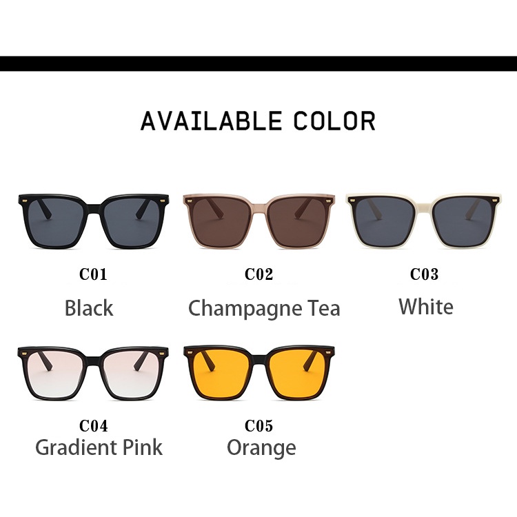 Kính Mát Gọng Vuông Chống Tia UV Phong Cách Hàn Quốc