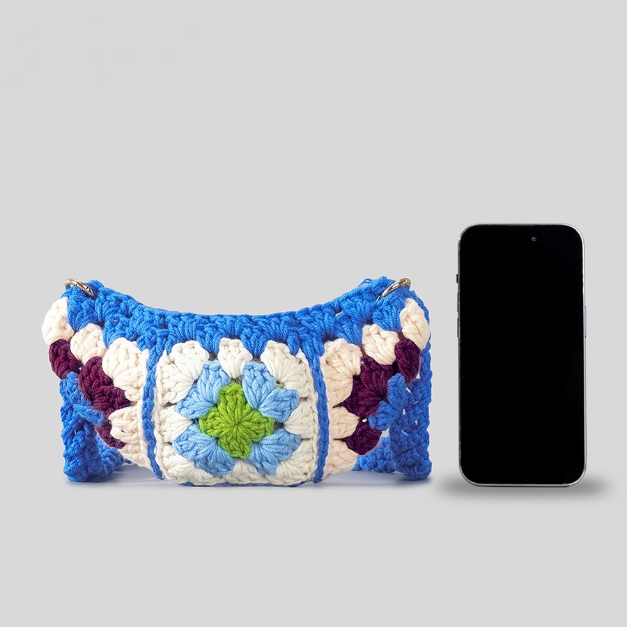 Túi Đeo Chéo Đựng Điện Thoại Đan Len Phong Cách Vintage Mới