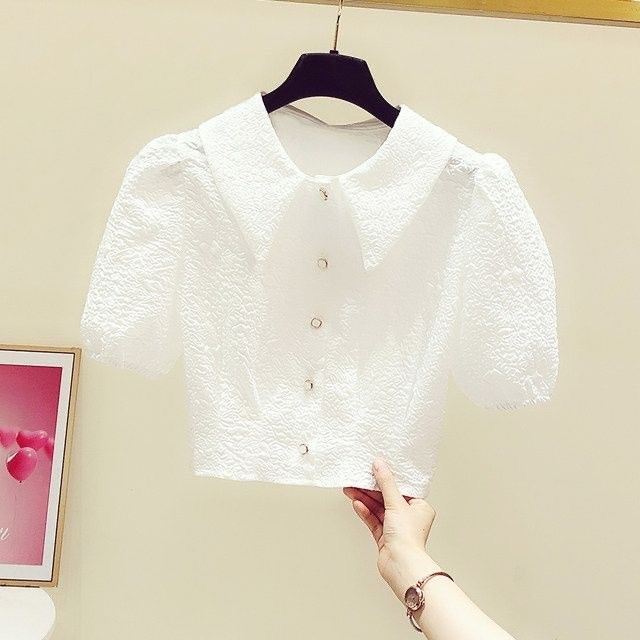 Áo Sơ Mi Chiffon Tay Phồng Lưng Cao Thời Trang Cá Tính Cho Nữ