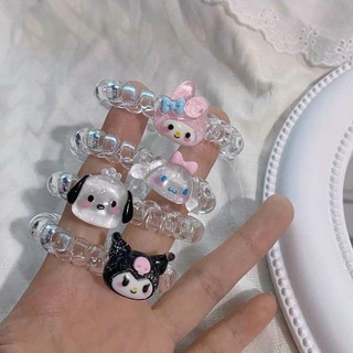 Dây Cột Tóc Co Giãn Hình Hello Kitty / Ếch Dễ Thương Cho Nữ

