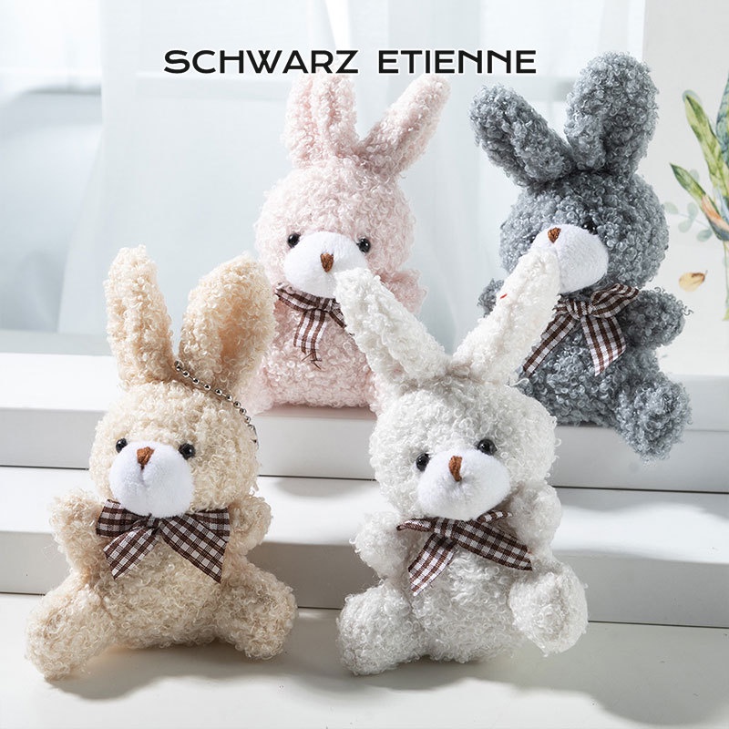 Thú nhồi bông SCHWARZ ETIENNE hình thỏ thắt nơ trang trí ba lô