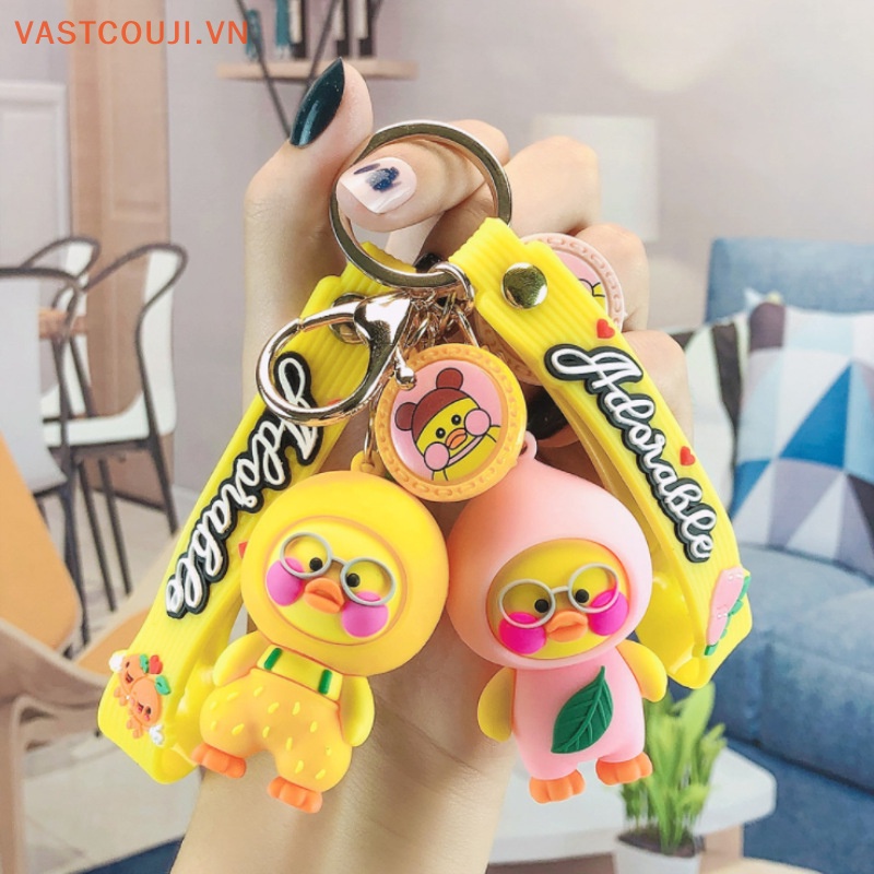 Móc Khóa Hình Vịt Trái Cây Vui Nhộn Dễ Thương