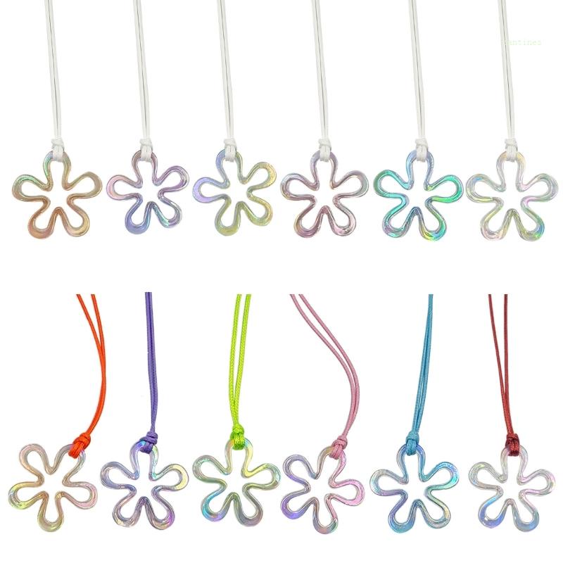 Vòng Cổ Choker Bằng Nhựa Mặt Hoa Rỗng Tối Giản Cho Nữ