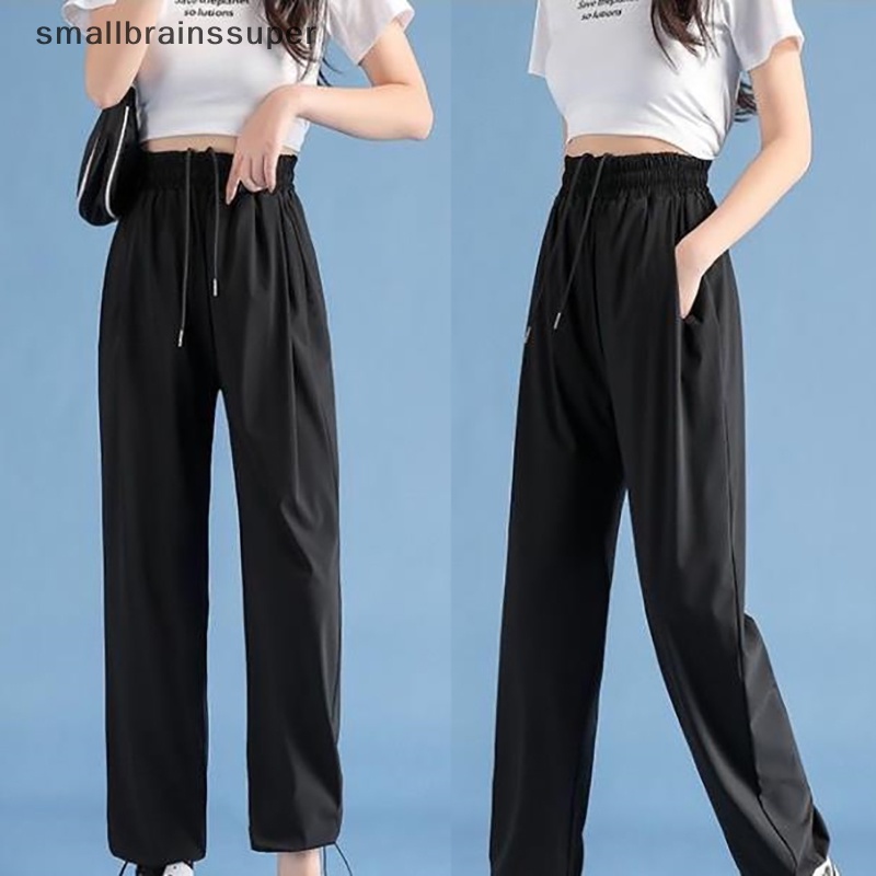 Quần Dài Dáng Rộng Bằng Lụa Lạnh Nhanh Khô Thời Trang Mùa Hè Giản Dị Dành Cho Nữ SBS