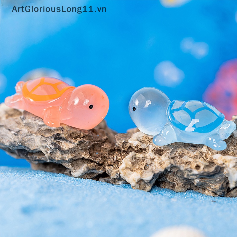 Set 1 / 5 Mô Hình Rùa Mini Bằng Nhựa Resin Dạ Quang Trang Trí Bảng Điều Khiển Xe Hơi