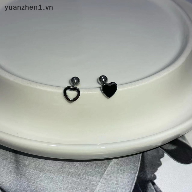 1 Khuyên Tai Dạng Xoắn Ốc Khoét Lỗ Trái Tim Đơn Giản Cho Nữ