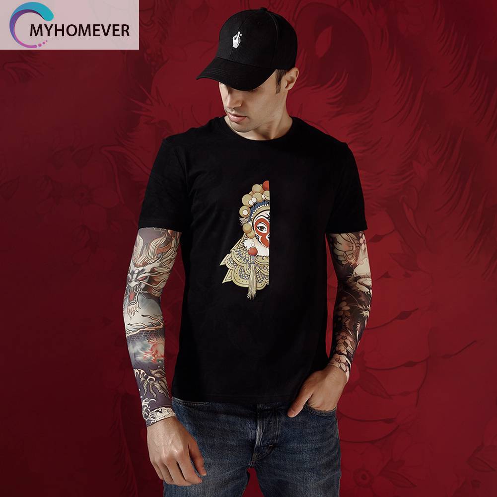 Vỏ Bọc Cánh Tay Hình Xăm Bằng Lụa Lạnh Gọn Nhẹ Di Động Cho Hoạt Động Thể Thao Ngoài Trời