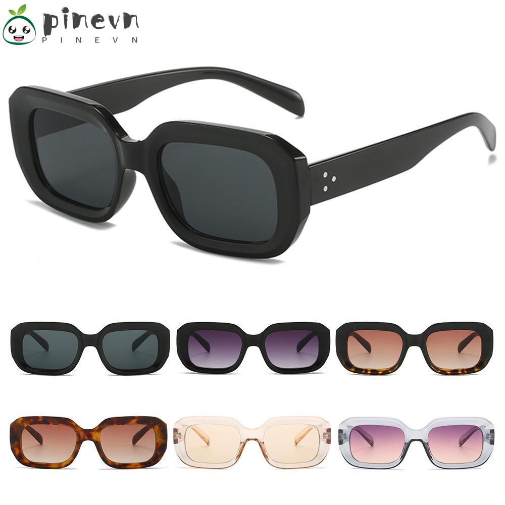 PINEVN Kính Mát Du Lịch Gọng Vuông Nhỏ Hình Chữ Nhật Cho Nữ