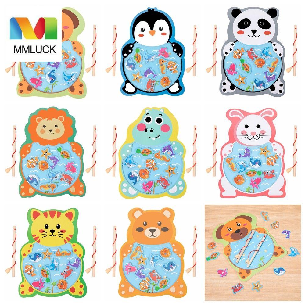 MMLUCK Bộ Đồ Chơi Câu Cá Bằng Gỗ Hình Gấu Trúc / Thỏ Dễ Thương Cho Bé