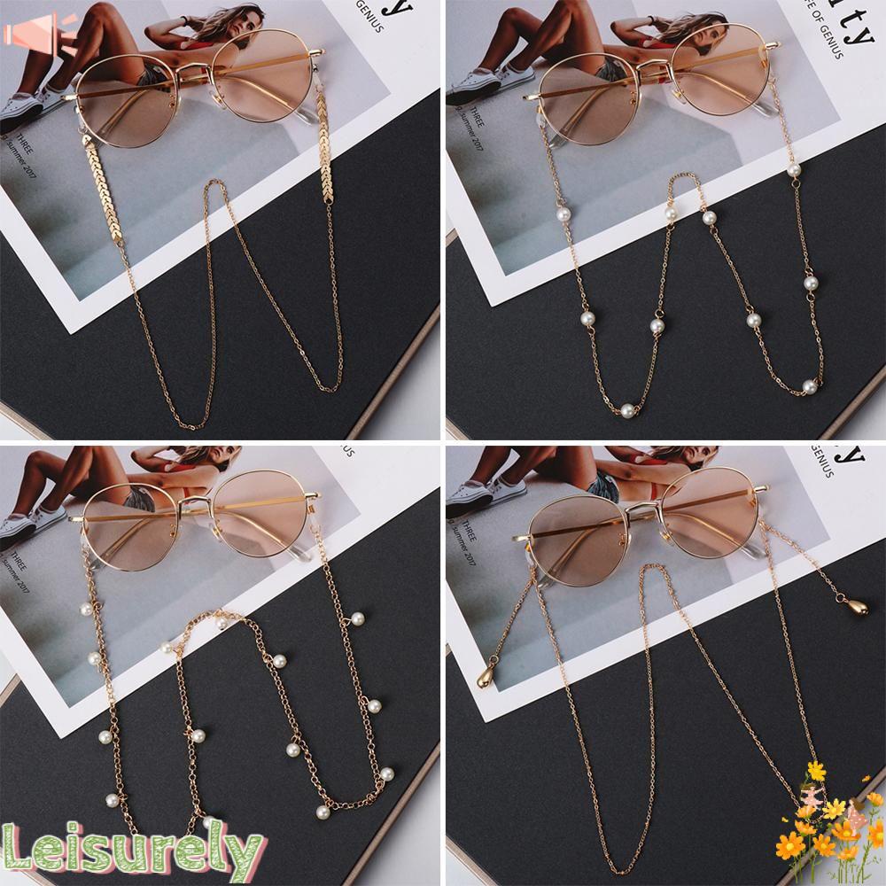 LEILY Dây Chuỗi Ngọc Trai Giữ Mắt Kính Thời Trang Giá Đỡ