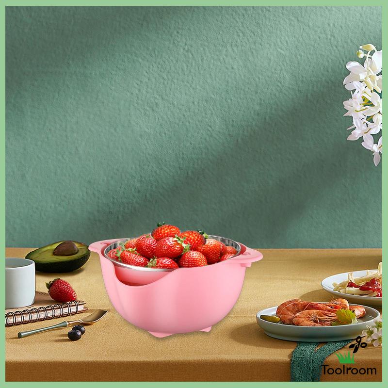 Rổ Hai Lớp Sức Chứa Lớn Để Ráo Nước Rau Củ Quả Tiện Dụng