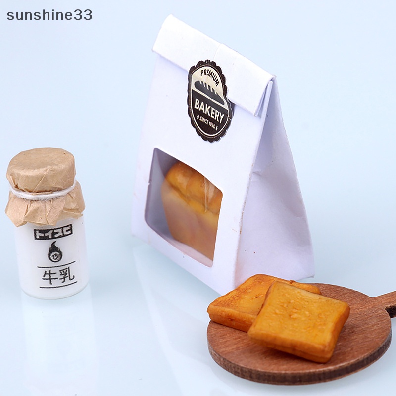 Túi Đựng Bánh Mì / Sữa Mini Tỉ Lệ 1 / 12 Độc Đáo Trang Trí Nhà Búp Bê