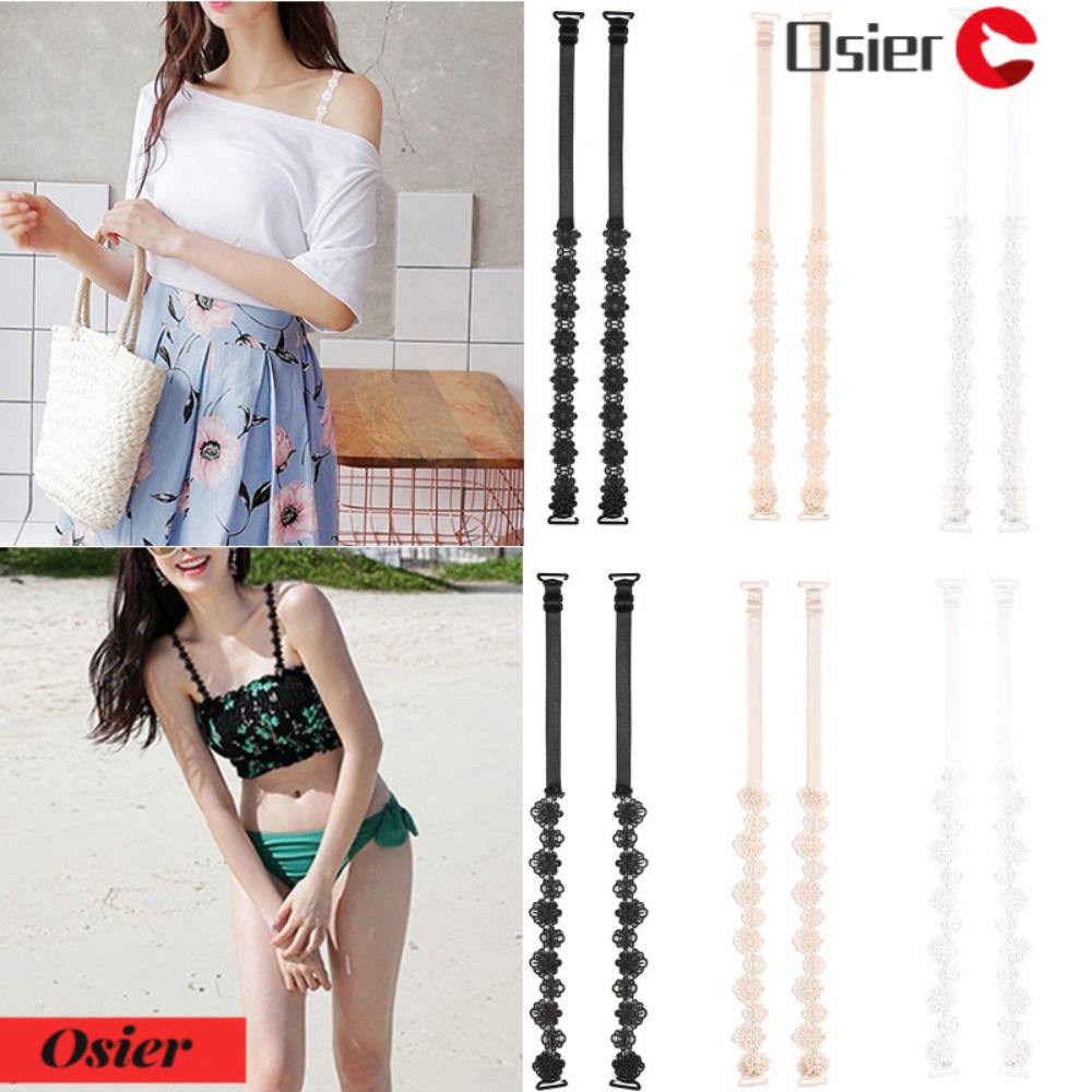 OSIER1 Set 3 Cặp Dây Áo Ngực Chống Trượt Bằng Cao Su Co Giãn Dành Cho Nữ
