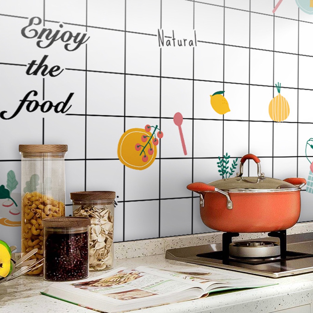 Miếng Dán Tường Chống Dầu Chống Ẩm Chống Nấm Mốc Trang Trí Nhà Bếp