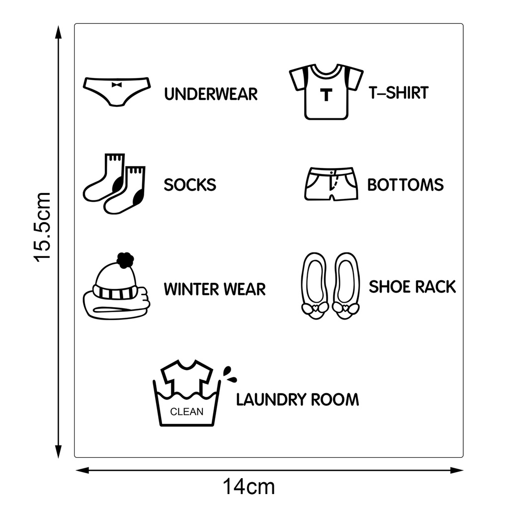 Set 7 Miếng Dán Logo Bằng Giấy Gọn Nhẹ Có Thể Tháo Rời Trang Trí Nhà Cửa