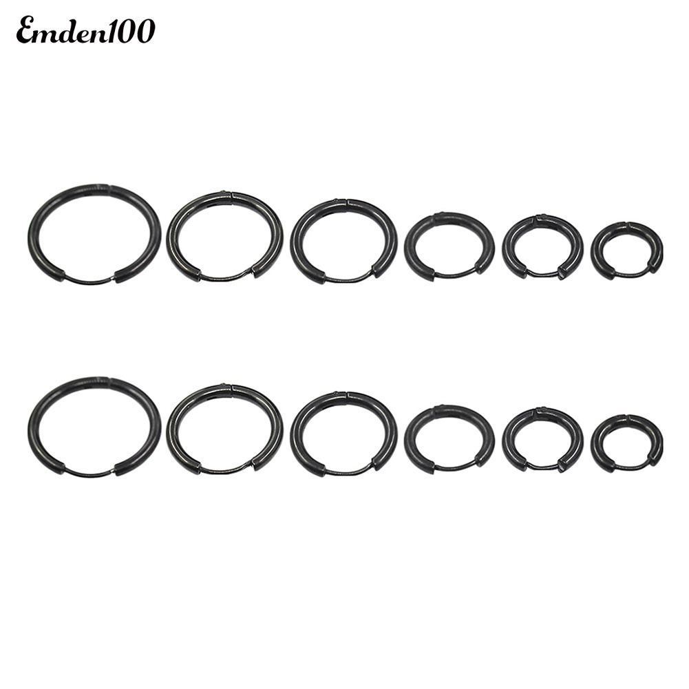 1 Đôi Khuyên Tai Tròn Bằng Thép Không Gỉ Thời Trang