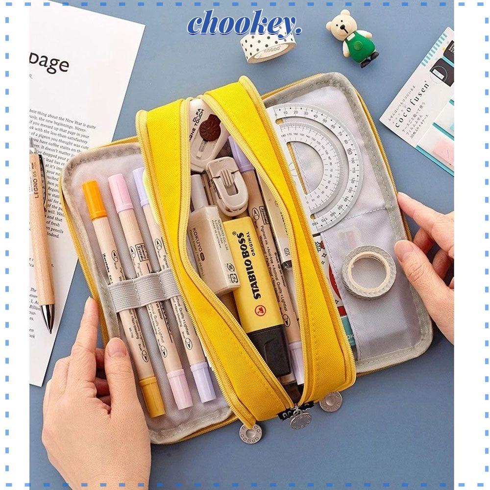 CHOOKEY Túi Đựng Bút Bằng Vải Canvas Thiết Kế Nhỏ Gọn Tiện Dụng