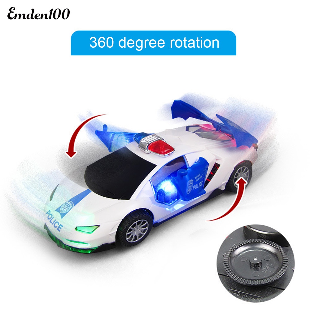 Xe Cảnh Sát Đồ Chơi Có Đèn LED Và Nhạc Xoay 360 Độ Cho Bé