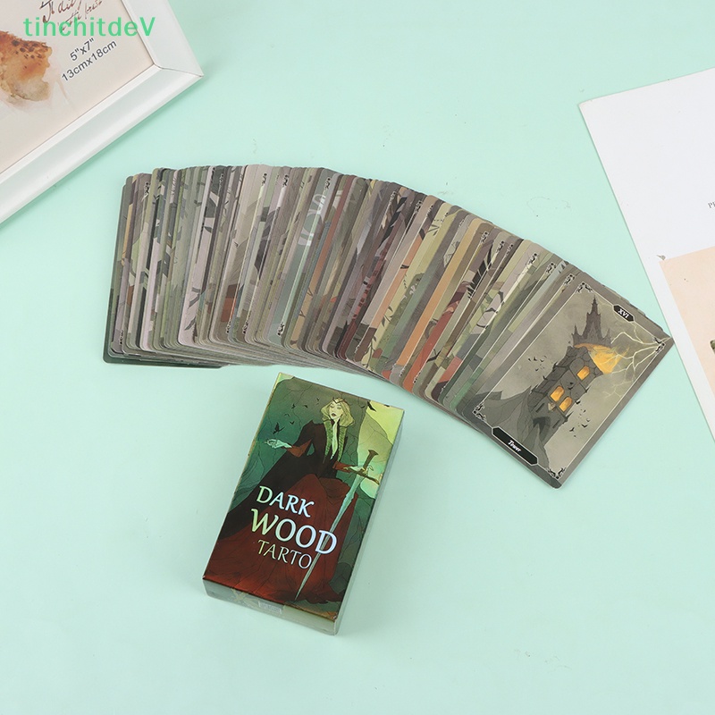 Bộ Bài Tarot Bằng Gỗ Màu Tối Giải Trí Cho Gia Đình