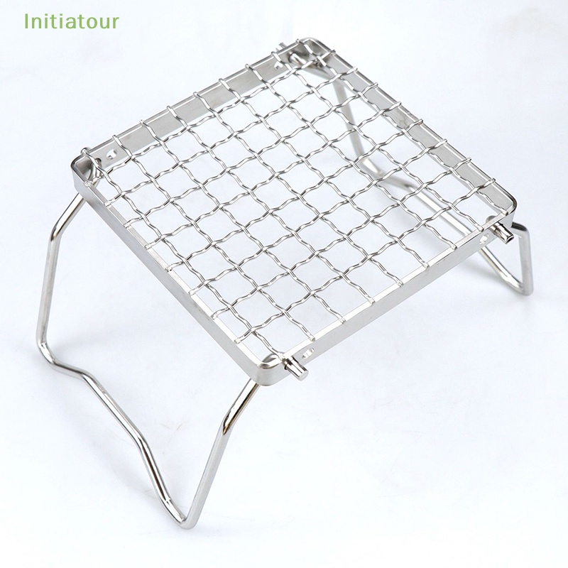 Vỉ Nướng BBQ Bằng Thép Không Gỉ Có Thể Gấp Lại Kèm Giá Đỡ Tiện Dụng