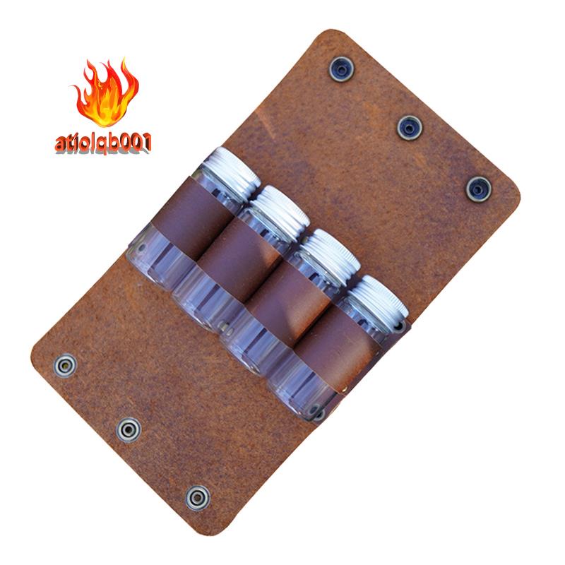 Hộp Đựng Gia Vị Bằng Da Bò Tiện Dụng Khi Đi Cắm Trại