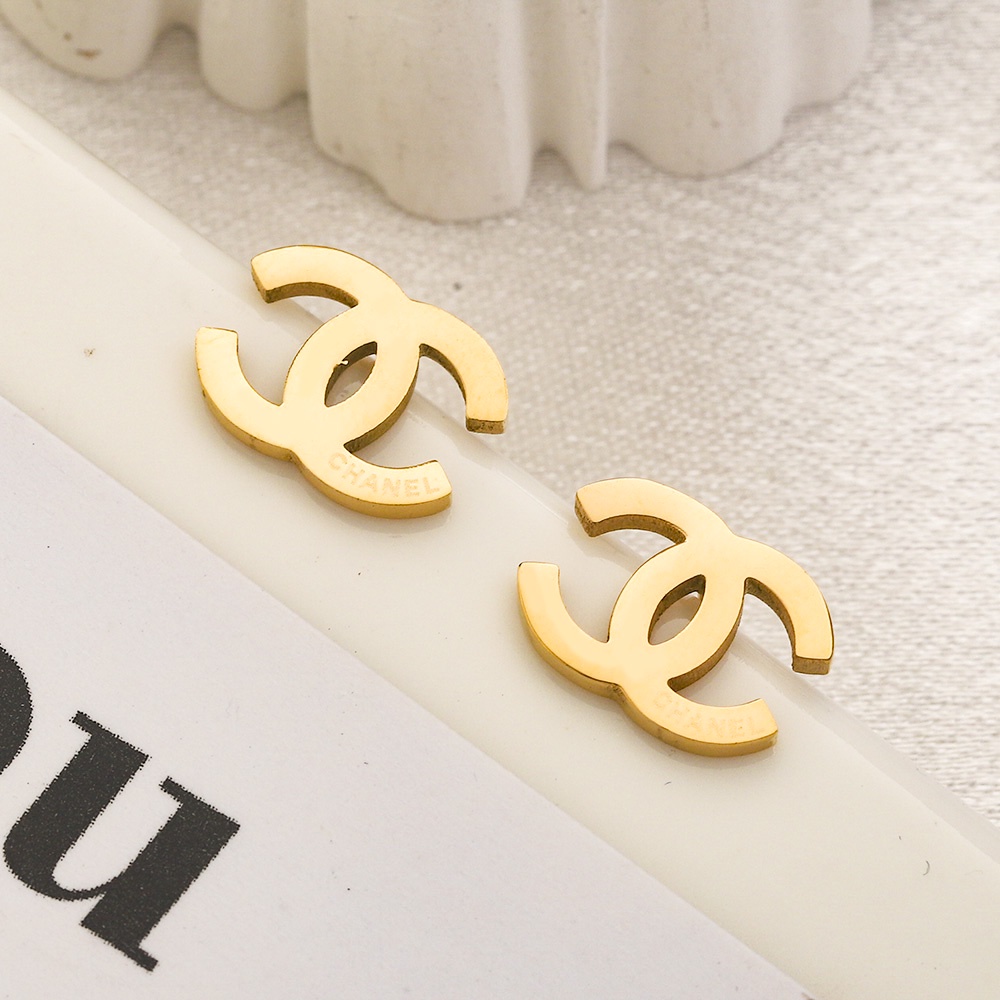 Bông Tai Bằng Thép Titan Hình Chữ Thời Trang Cho Nữ