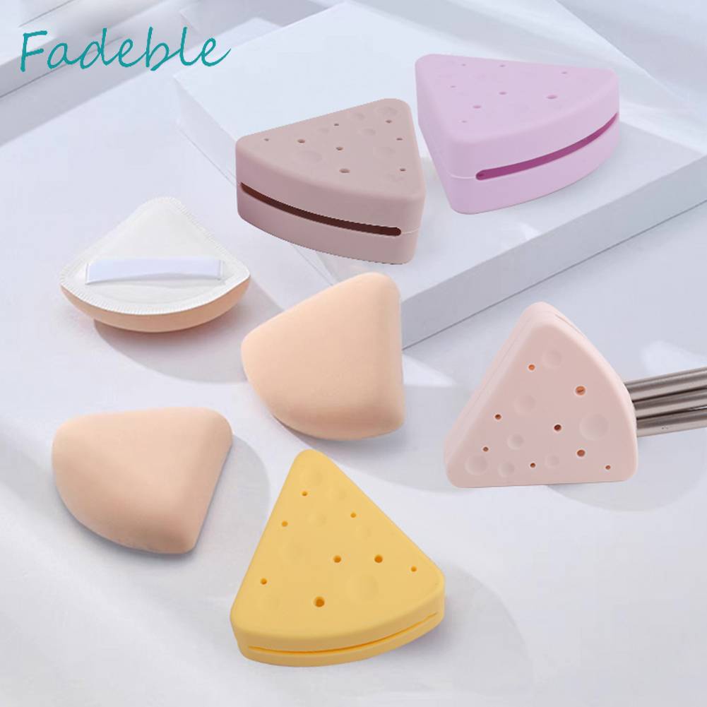 Hộp Đựng Mút Trang Điểm Silicone Hình Tam Giác Tiện Lợi Cho Đi Du Lịch