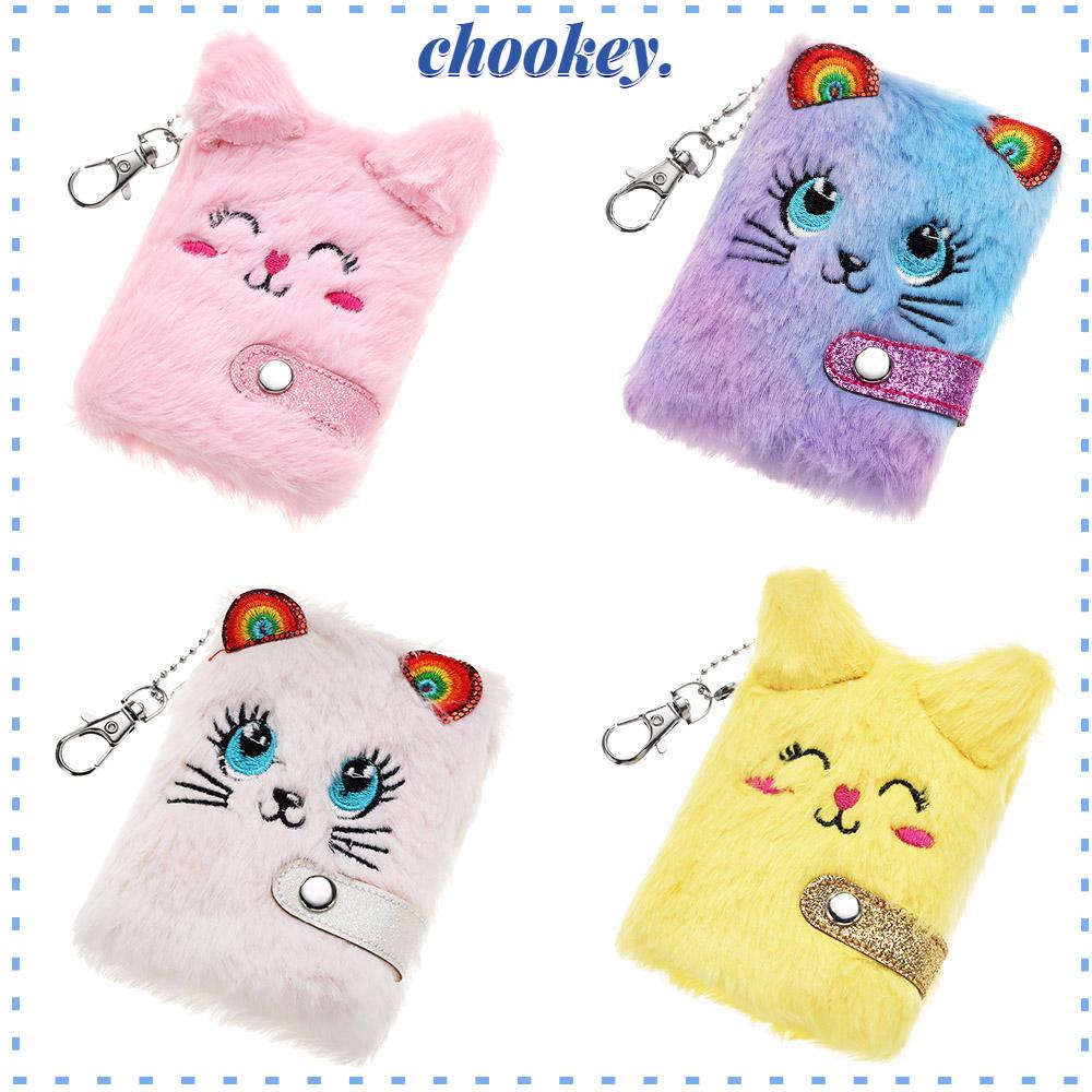 CHOOKEY Móc Khóa Hình Chú Mèo Hoạt Hình Nhồi Bông Đáng Yêu