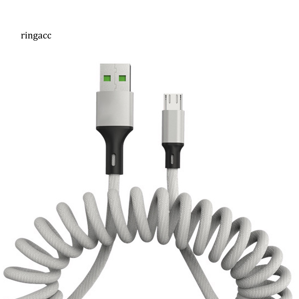 Cáp Sạc Nhanh Micro USB Type-C 5A Lò Xo Cho Điện Thoại