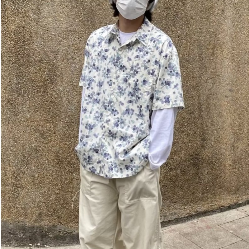 Áo Sơ Mi Cổ Tròn Phong Cách Hàn Quốc Thời Trang Mùa Hè Cho Nam